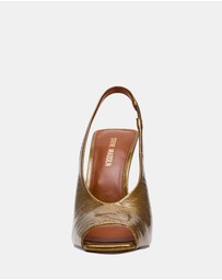 Steve Madden - Lucian Olive Crinkle Patent Heels