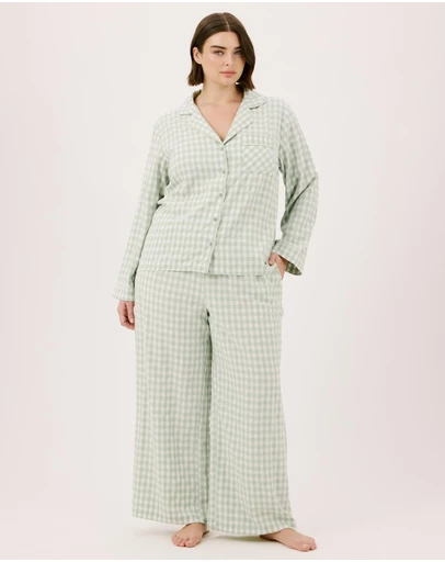 Atmos&Here Curvy - Ava Gingham Long PJ Set