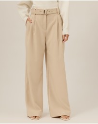 Tussah - Nora Belted Pleated Wide Leg Pants