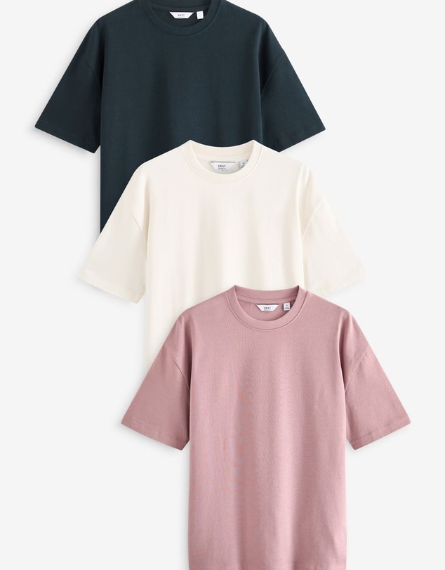 NEXT - 100% Cotton Heavyweight T-Shirts 3 Pack