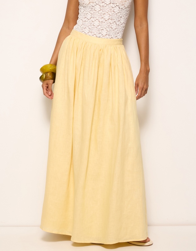 AERE - Tiera Gathered Midi Skirt