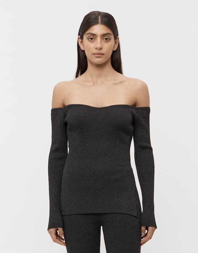 FRIEND of AUDREY - Nellie Off Shoulder Sparkle Knit Top