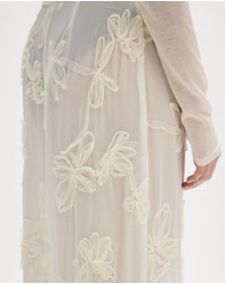 Minima Esenciales - Maelle Floral Applique Midi Skirt