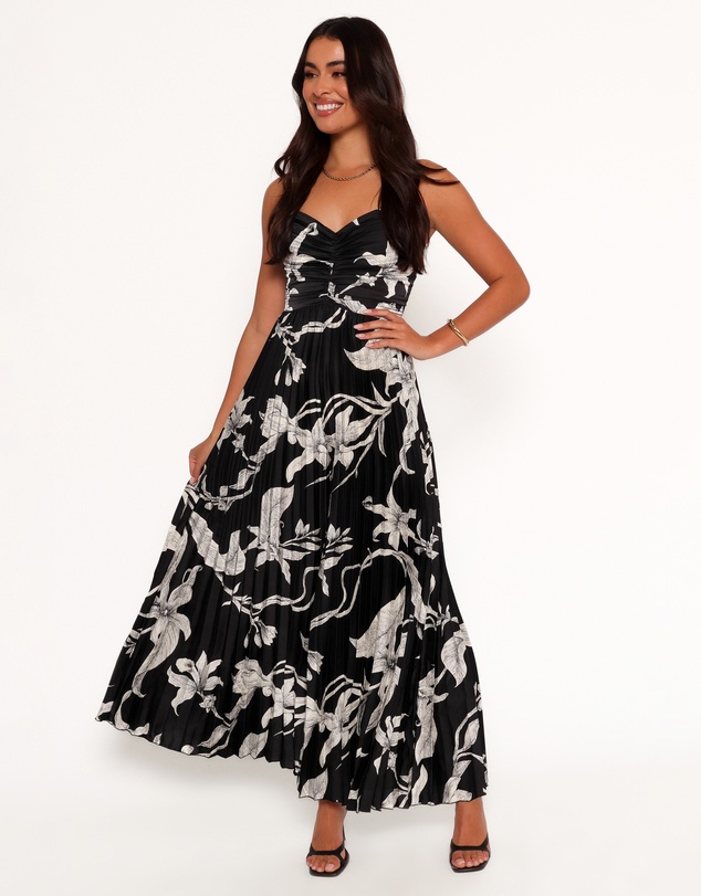 Petal & Pup - Angelique Pleated Jumpsuit - Black Floral