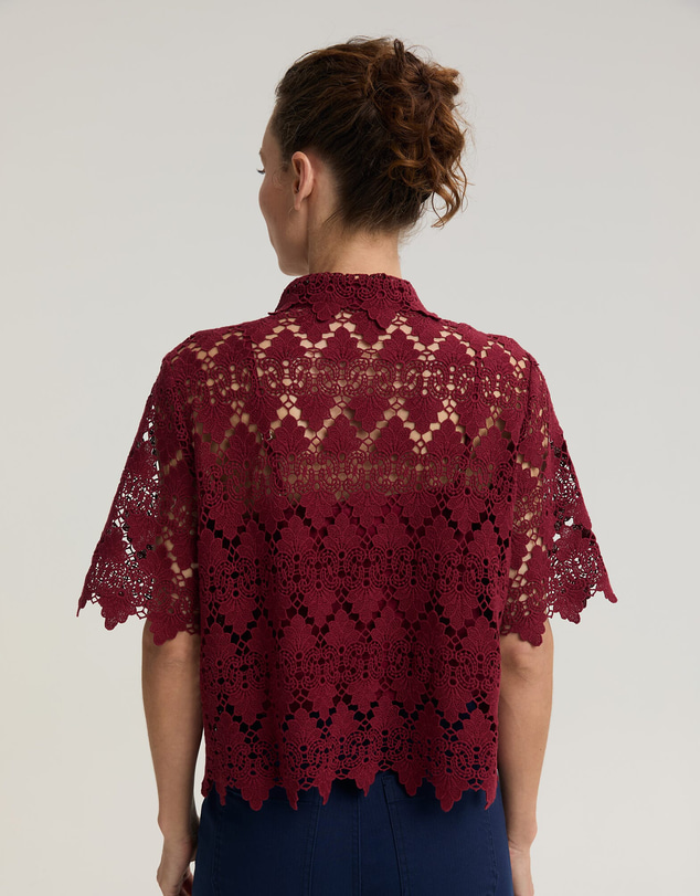 Sportscraft - Ariana Lace Cropped Shirt