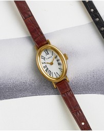 TIMEX - Women's Cavatina Gold-tone Case with Brown Strap