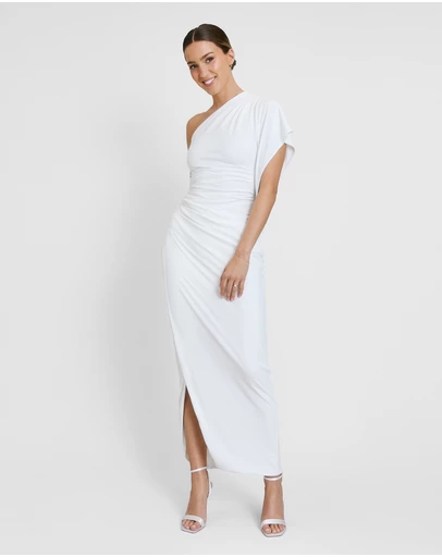 Six Stories - Asymmetric Drape Stretch Occasion Dress