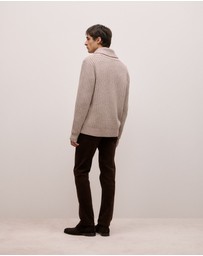 Trenery - Merino Textured Shawl Cardigan in Cinder