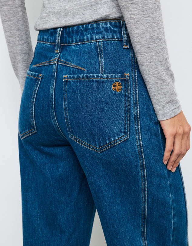 AERE - Mid Rise Barrel Leg Jeans