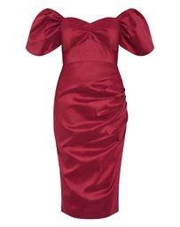 City Chic - Plus size Valentine Off Shoulder Dress - crimson