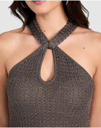 GUESS - Sleeveless Halter Keyhole Ella Tank Top