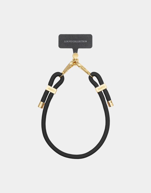 LOUVE COLLECTION - Universal Phone Strap Connector (Black) + Mystique Black Wristlet