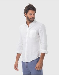 Coast Clothing - Long Sleeve Linen Shirt: White
