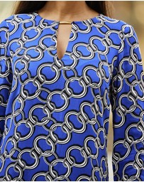 Sosandar - Chain Print Tab Detail Shift Dress