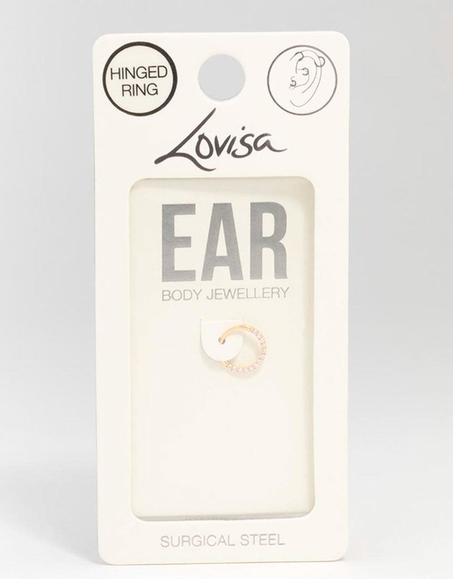 Lovisa - Gold Plated Surgical Steel Cubic Zirconia Clicker Earring 8MM