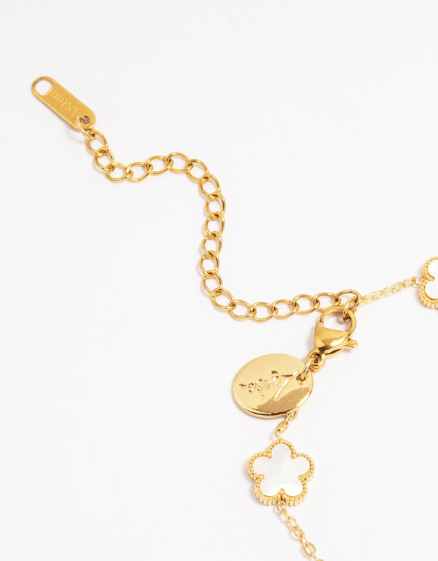 Lovisa - Waterproof Gold Plated Stainless Steel Flower Station Bracelet