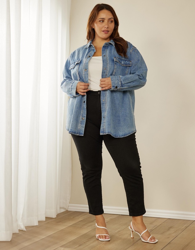 Atmos&Here Curvy - Frankie Oversize Denim Shacket