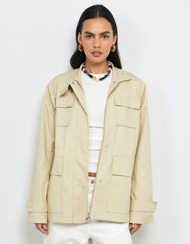 AERE - Rory Organic Cotton Funnel Neck Jacket
