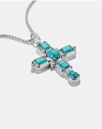 THOMAS SABO - THOMAS SABO Cross Pendant with Turquoise Zirconia Stones