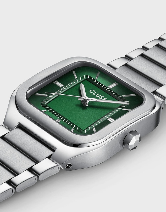 Cluse - Quadrus Steel, Green, Silver Colour