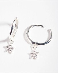 Lovisa - Sterling Silver Diamante Star Huggie Earrings
