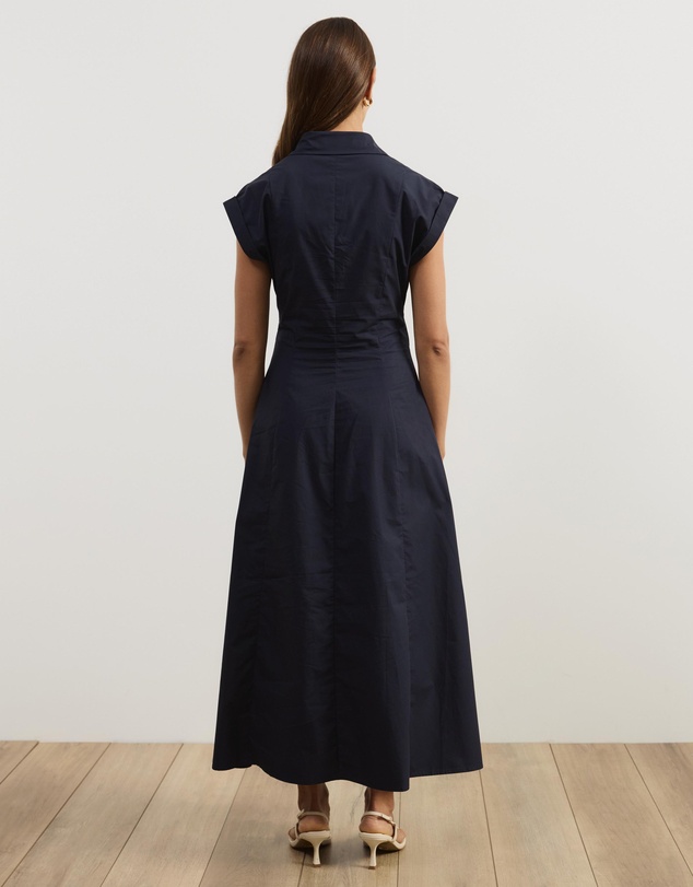 Atmos&Here - Clara Cotton Poplin Midi Shirt Dress