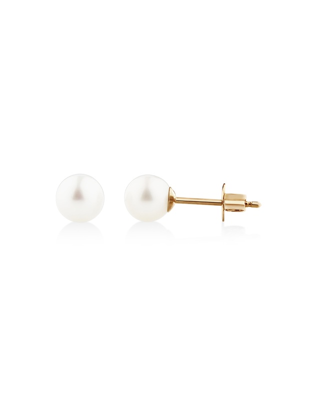 Michael Hill - Stud Earrings with 5mm Round Cultured Freshwater Pearl in 10kt Yellow Gold