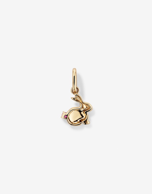 Michael Hill - Bunny Pendant with Created Pink Sapphire in 10kt Yellow Gold