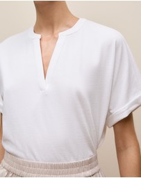 Trenery - Relaxed V Neck T-shirt in White