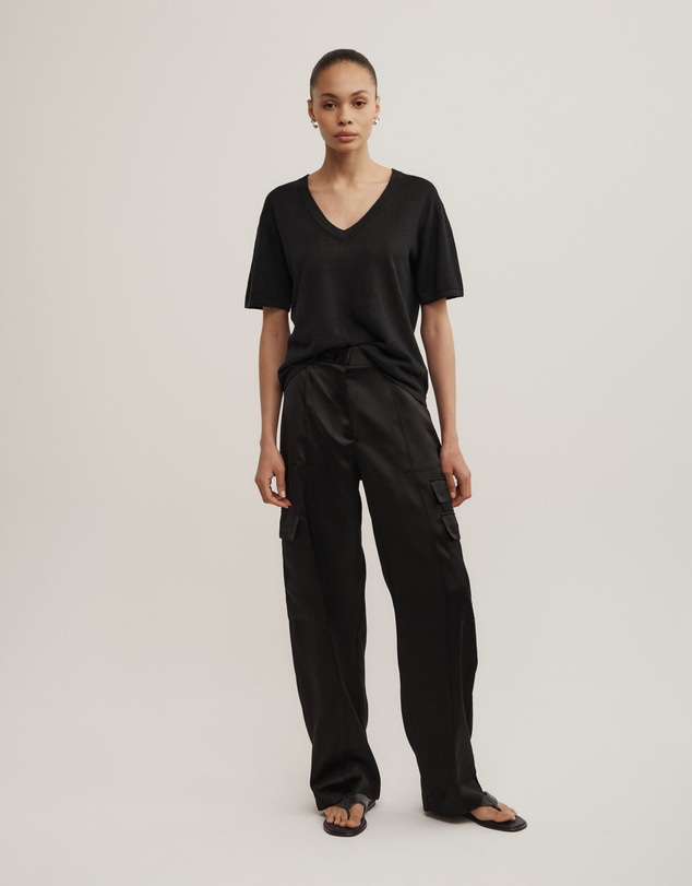 Witchery - Linen V-neck Knit T-shirt
