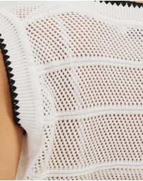 Atmos&Here - Benny Contrast Knit Vest Top