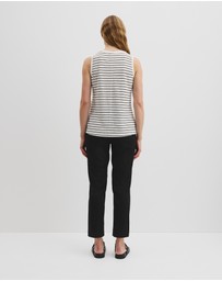 Country Road - Organically Grown Linen Stripe Scoop Neck Tank