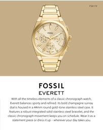 Fossil - Everett Gold Tone Analogue-Chronograph Watch