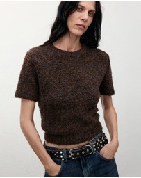 M.N.G - Bouclé Short-Sleeved Sweater