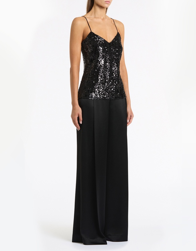 Carla Zampatti - Black Cascade Sequin Thin Strap Top