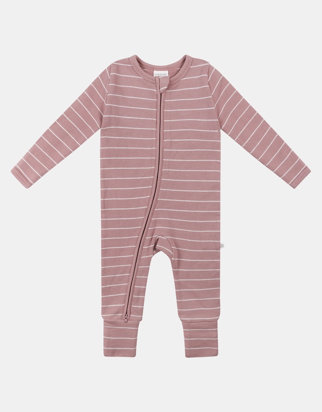Kynd Baby - Organic Cotton Waffle in Woodrose Stripe