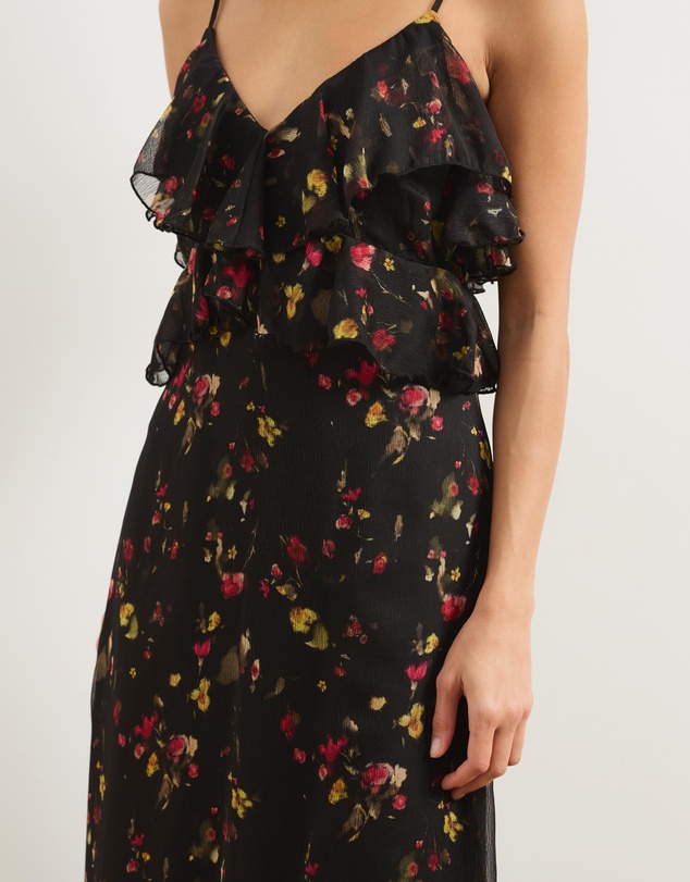Atmos&Here - Goldie Long Midi Dress With Ruffle Detail