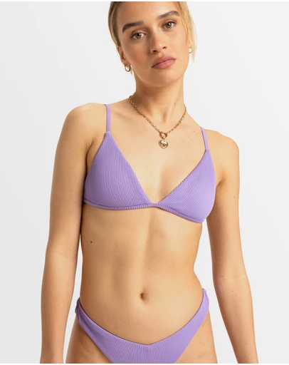 Roxy - Womens Rib Roxy Love The Quiver Tri Bikini Top