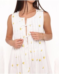 Petal & Pup - Madeline Mini Dress - Embroidered Lemons