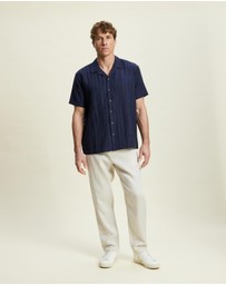 AERE - Linen Rayon Camp Collar Shirt