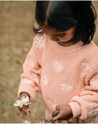 Kynd Baby - Embroidered Knit Jumper in Pearl