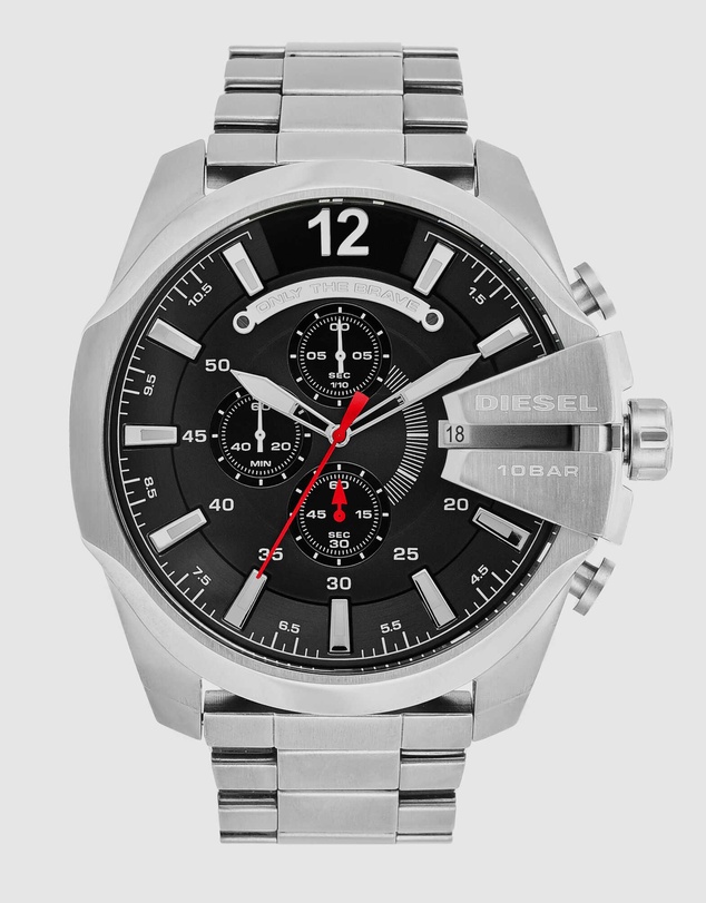 Diesel - Mega Chief Silver Tone Chronograph Watch