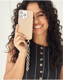LOUVE COLLECTION - Desert Sand Phone Case + Kate Silver-Plated Wristlet