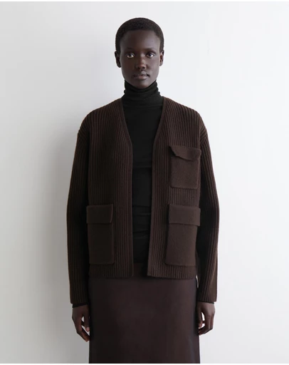 COS - Ribbed Merino Wool Utility Cardigan