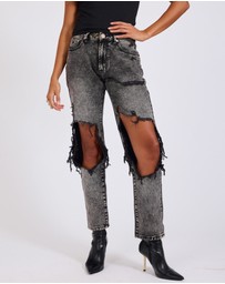ONE TEASPOON - Rodeo Grey High Waist Awesome Baggies Denim Jeans