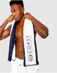 Coast Clothing - Coast Towel White & Navy Stripe