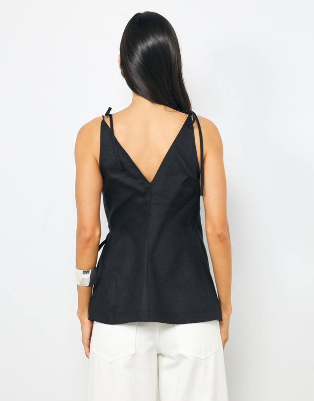 AERE - Remi Crossover Linen Top