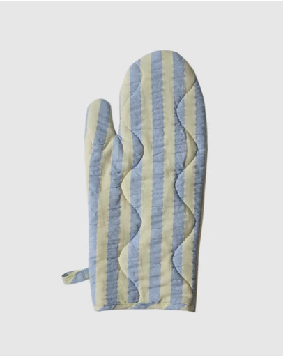 Mosey Me - Butter Blue Seersucker Oven Mitt