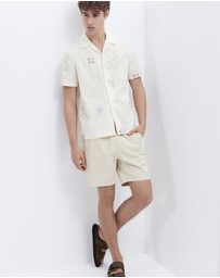 UNISON - Patchwork Embroidery Regular Fit Shirt