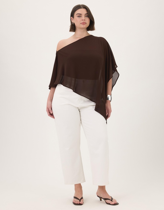 Atmos&Here Curvy - Molly Sheer Chiffon Poncho With Bandeau Top